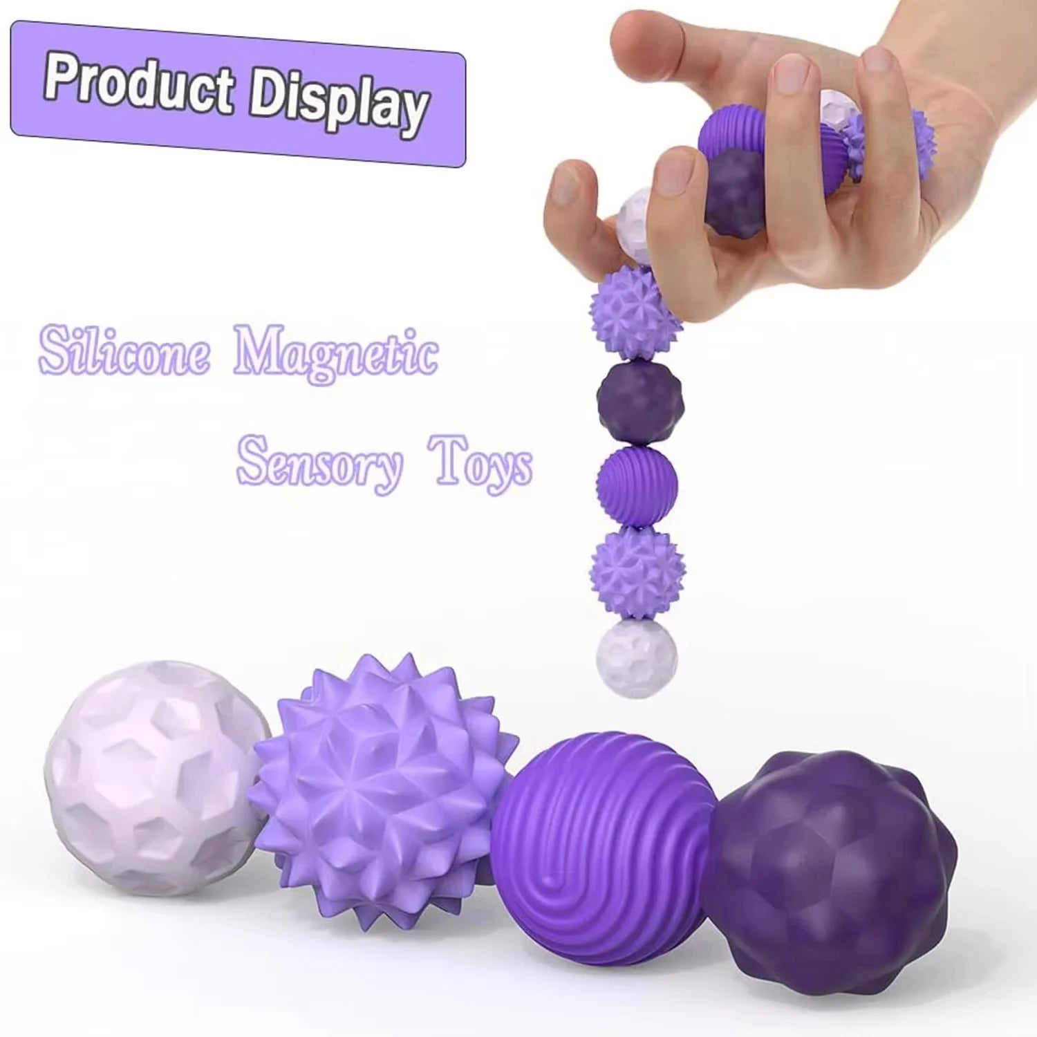 Magnetic Sensory Fidget Balls - 8-Piece Stress & Anxiety Relief Set