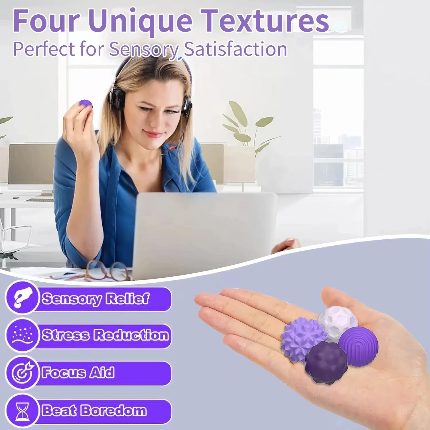 Magnetic Sensory Fidget Balls - 8-Piece Stress & Anxiety Relief Set