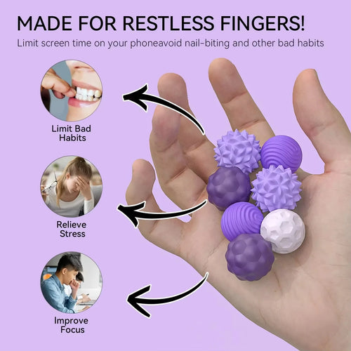 Magnetic Sensory Fidget Balls - 8-Piece Stress & Anxiety Relief Set