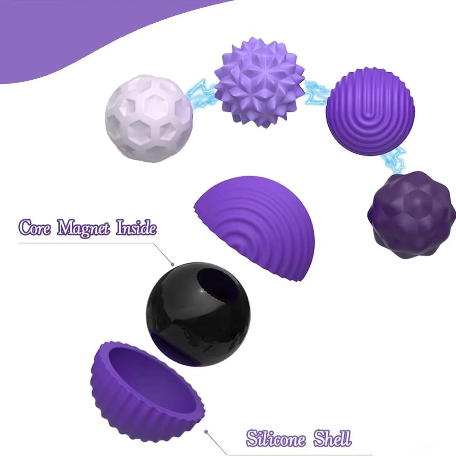 Magnetic Sensory Fidget Balls - 8-Piece Stress & Anxiety Relief Set